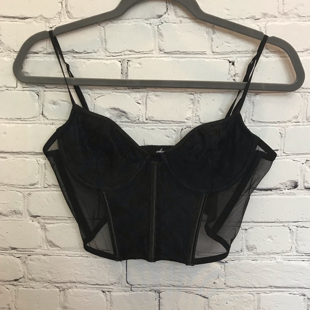 Olivaceous Black Corset Top size Medium